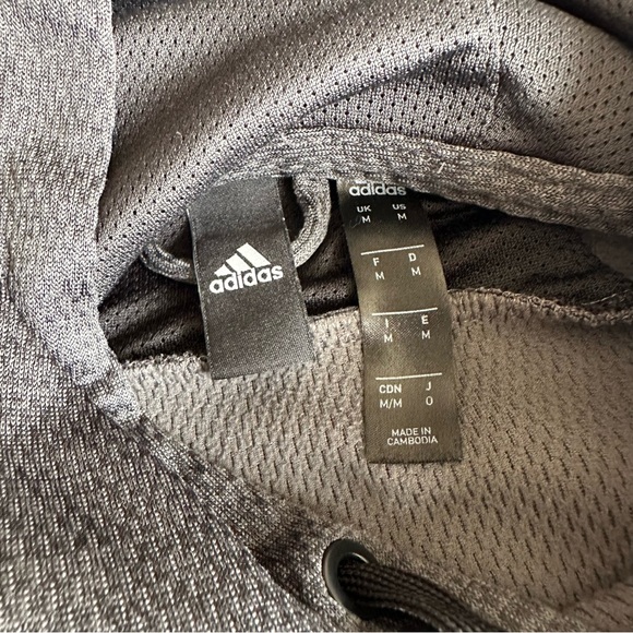 Adidas Team Issue Badge of Sport Grid Hoodie Dark Grey Heather, Medium - Picture 6 of 9